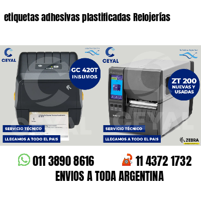 etiquetas adhesivas plastificadas Relojerías