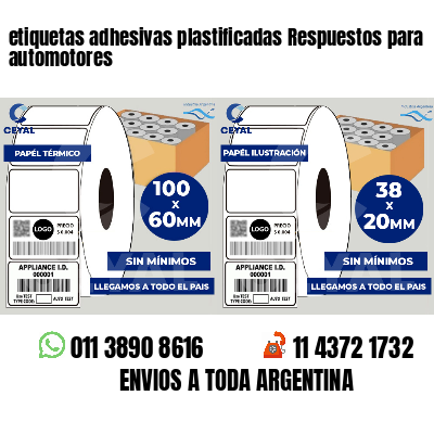 etiquetas adhesivas plastificadas Respuestos para automotores