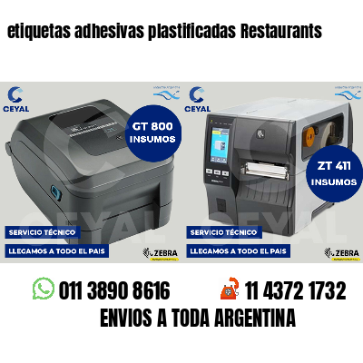 etiquetas adhesivas plastificadas Restaurants