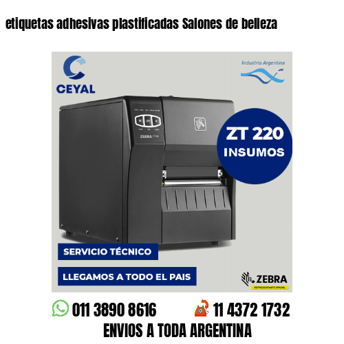 etiquetas adhesivas plastificadas Salones de belleza