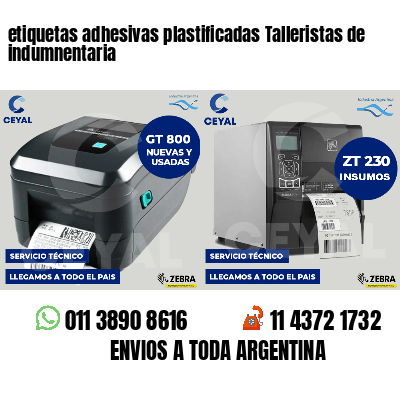 etiquetas adhesivas plastificadas Talleristas de indumnentaria