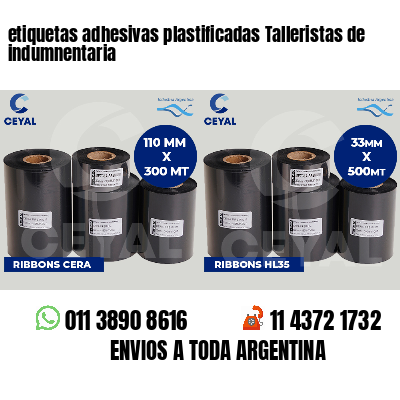 etiquetas adhesivas plastificadas Talleristas de indumnentaria