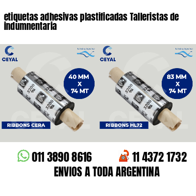 etiquetas adhesivas plastificadas Talleristas de indumnentaria