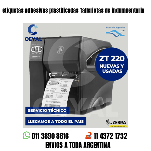 etiquetas adhesivas plastificadas Talleristas de indumnentaria
