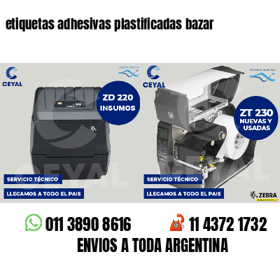 etiquetas adhesivas plastificadas bazar