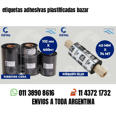 etiquetas adhesivas plastificadas bazar