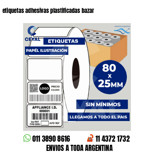 etiquetas adhesivas plastificadas bazar