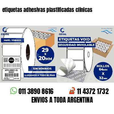 etiquetas adhesivas plastificadas clinicas