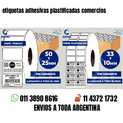 etiquetas adhesivas plastificadas comercios