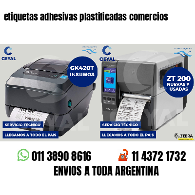 etiquetas adhesivas plastificadas comercios