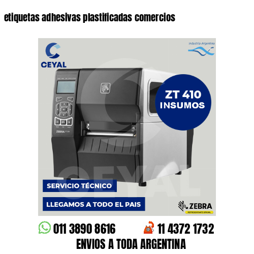etiquetas adhesivas plastificadas comercios