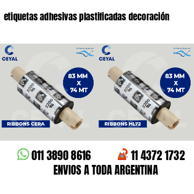 etiquetas adhesivas plastificadas decoración