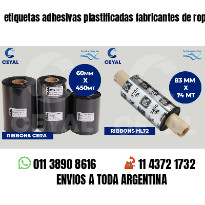 etiquetas adhesivas plastificadas fabricantes de ropa