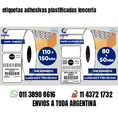 etiquetas adhesivas plastificadas lenceria