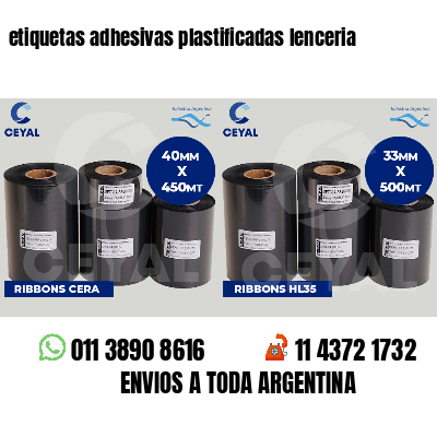 etiquetas adhesivas plastificadas lenceria