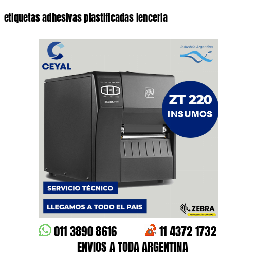 etiquetas adhesivas plastificadas lenceria
