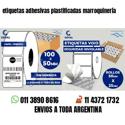 etiquetas adhesivas plastificadas marroquinería