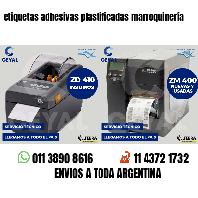 etiquetas adhesivas plastificadas marroquinería