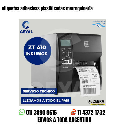etiquetas adhesivas plastificadas marroquinería