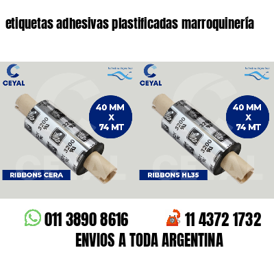 etiquetas adhesivas plastificadas marroquinería