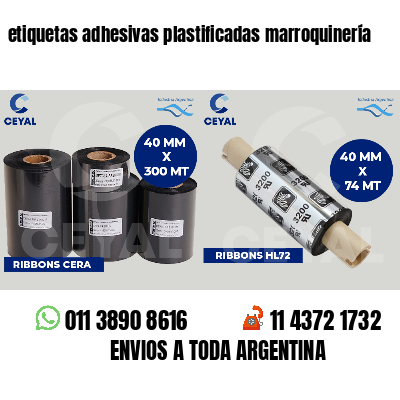 etiquetas adhesivas plastificadas marroquinería