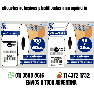 etiquetas adhesivas plastificadas marroquinería