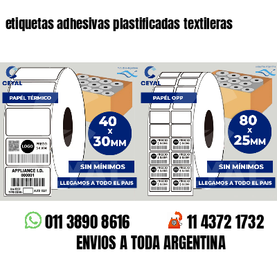 etiquetas adhesivas plastificadas textileras