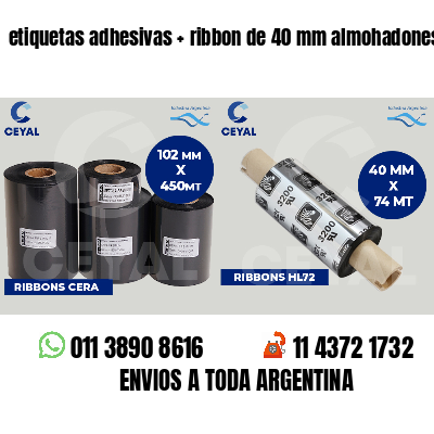 etiquetas adhesivas ribbon de 40 mm almohadones