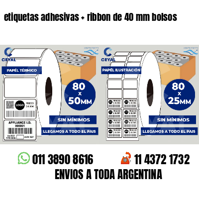 etiquetas adhesivas ribbon de 40 mm bolsos