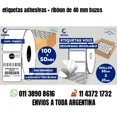 etiquetas adhesivas   ribbon de 40 mm buzos