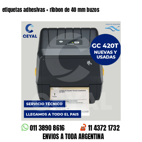 etiquetas adhesivas   ribbon de 40 mm buzos