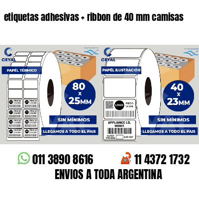etiquetas adhesivas ribbon de 40 mm camisas