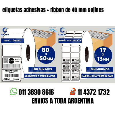etiquetas adhesivas   ribbon de 40 mm cojines