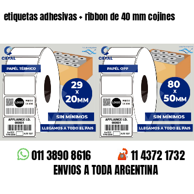 etiquetas adhesivas ribbon de 40 mm cojines