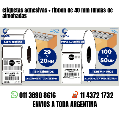 etiquetas adhesivas ribbon de 40 mm fundas de almohadas