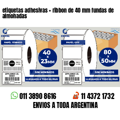 etiquetas adhesivas ribbon de 40 mm fundas de almohadas