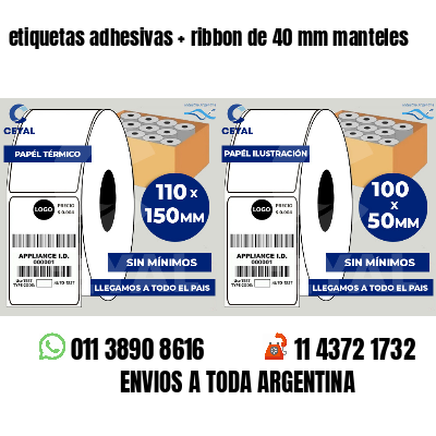 etiquetas adhesivas ribbon de 40 mm manteles