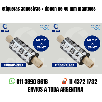 etiquetas adhesivas ribbon de 40 mm manteles