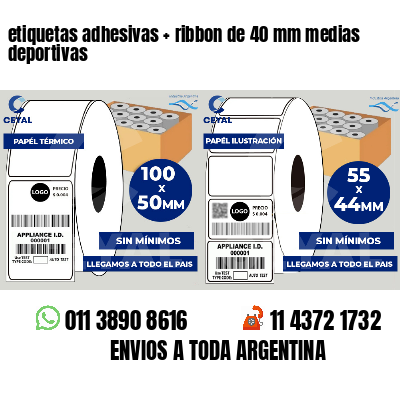 etiquetas adhesivas   ribbon de 40 mm medias deportivas
