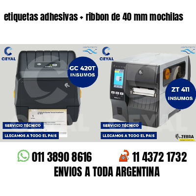 etiquetas adhesivas ribbon de 40 mm mochilas