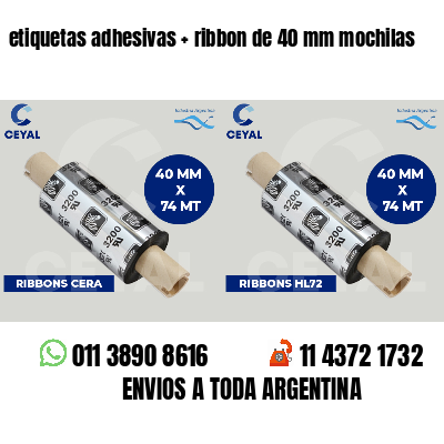 etiquetas adhesivas   ribbon de 40 mm mochilas