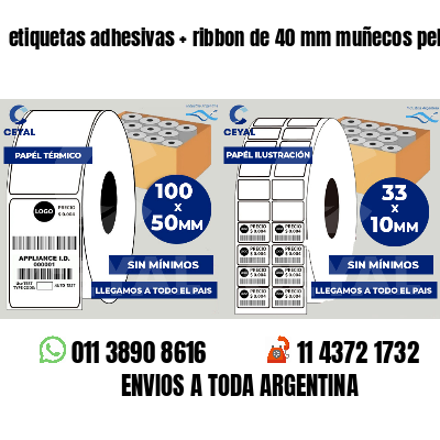 etiquetas adhesivas   ribbon de 40 mm muñecos peluche