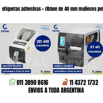 etiquetas adhesivas ribbon de 40 mm muñecos peluche