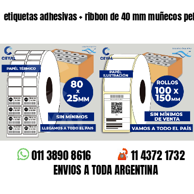 etiquetas adhesivas   ribbon de 40 mm muñecos peluche