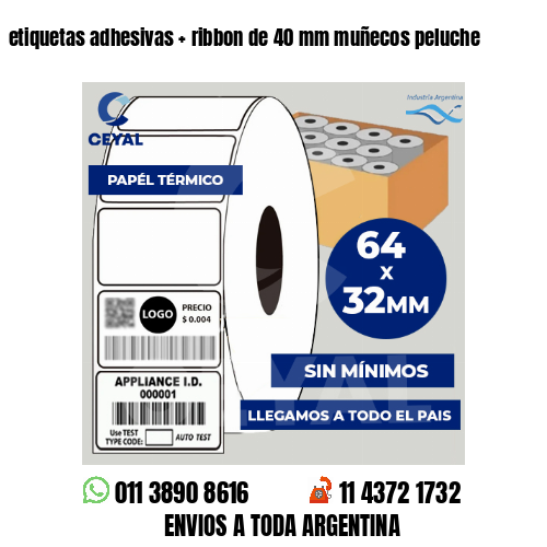 etiquetas adhesivas   ribbon de 40 mm muñecos peluche
