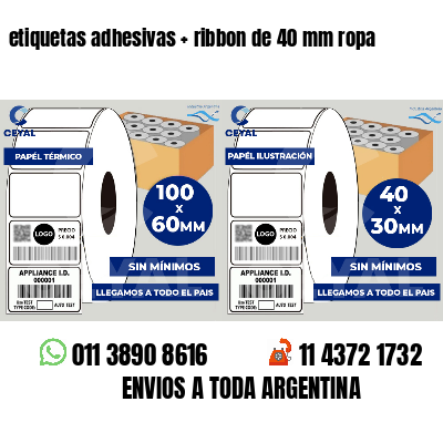 etiquetas adhesivas ribbon de 40 mm ropa