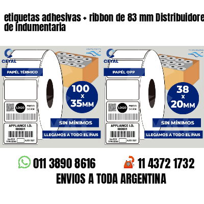 etiquetas adhesivas ribbon de 83 mm Distribuidores de indumentaria