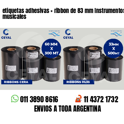 etiquetas adhesivas   ribbon de 83 mm Instrumentos musicales