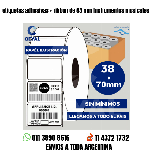 etiquetas adhesivas   ribbon de 83 mm Instrumentos musicales