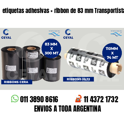 etiquetas adhesivas   ribbon de 83 mm Transportistas